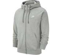 Nike M NSW Club Hoodie FZ Ft Sweatshirt, Hombre, Dk Grey Heather/Matte Silver/White, 2XL