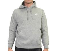 Nike M NSW Club Hoodie Po BB Sweatshirt, Hombre, Dk Grey Heather/Matte Silver/White, S