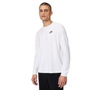 Nike M NSW Club tee - LS Long Sleeved T-Shirt, Hombre, White/(Black), 2XL