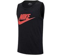 Nike M NSW Tank Icon Futura Camiseta sin Mangas, Hombre, Black/(Habanero Red), 4XL