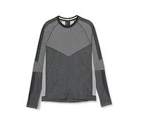 Nike M NSW TCH PCK Top LS Knit SC Long Sleeved t-Shirt, Hombre, Black/Summit White/Volt, L