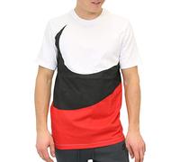 Nike M NSW tee HBR Swoosh 1 T-Shirt, Hombre, White/University Red/Black, M
