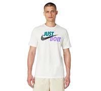 Nike M NSW tee Just Do It Swoosh Camiseta, Hombre, White/Spirit Teal/Atomic Violet/Black, L