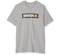 Nike M NSW tee Swoosh Bmpr Stkr T-Shirt, Hombre, dk Grey Heather/(White), L