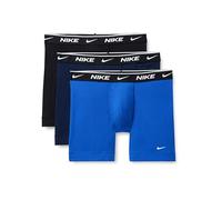 Nike Men's Essential Cotton Stretch W/Fly Boxer Brief 3pk Underwear Boxeador Ajustado, Obsidiano/Game Royal/Negro, M Hombre
