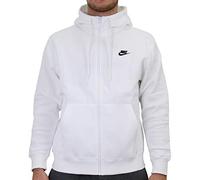 Nike Men's NSW Club Full Zip Hoodie Sweatshirt, White/White/(Black), XL Mens