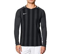 Nike Men's Striped Division III Football Jersey Long Sleeved t-Shirt, Hombre, Black/White/White/(Black), L