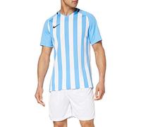 Nike Mens Striped Division III Football Jersey Short Sleeve Top, Hombre, University Blue/White/Black/Black, 2XL