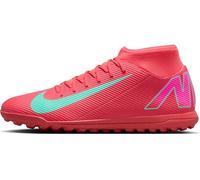 Nike Mercurial Superfly 10 Club Zapatillas de fútbol de Perfil Alto TF, Soccer Shoe Hombre, Ember Glow/Aurora Green, 41 EU