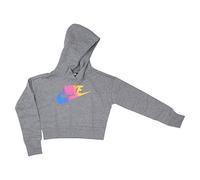 Nike NSW FF Crop - Sudadera para niña, Niñas, CJ6937, Gris, Extra-Large