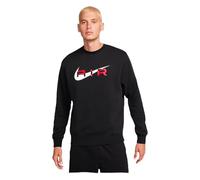 Nike NSW SW Air Crew Fleece BB Sudaderas, Negro/Rojo Universitario, S para Hombre