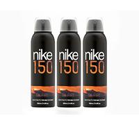 NIKE - On Fire Pack de 3 x 200 ml, Desodorante Hombre Spray, Desodorante Antimanchas para Todo Tipo de Piel, 0% Sales de Aluminio, de Larga Duración, Fragancia Oriental Amaderado