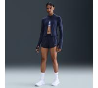 Nike One Pantalón corto con malla interior de talle medio y 8 cm Dri-FIT- Mujer - Azul M (EU 40-42)