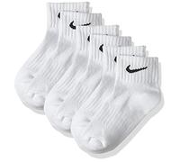 Nike One Quarter Socks 3PPK Value Calcetines para Hombre, Blanco (WHITE/BLACK), 38-42