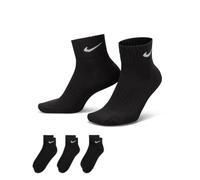 Nike One Quarter Socks 3PPK Value Calcetines para Hombre, Negro (BLACK/WHITE), 34-38