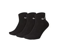 Nike One Quarter Socks 3PPK Value Calcetines para Hombre, Negro (BLACK/WHITE), 34-38