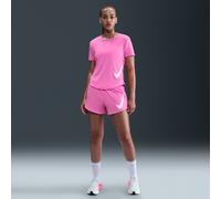 Nike One Swoosh Pantalón corto de running de 8 cm y talle medio con malla interior Dri-FIT - Mujer - Rosa XS (EU 32-34)