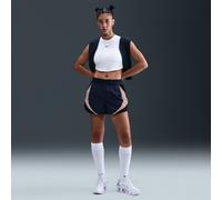 Nike Pantalón corto de atletismo de talle medio y 8 cm - Mujer - Azul M (EU 40-42)