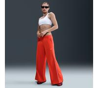 Nike Pantalón deportivo de talle medio con pernera ancha - Mujer - Rojo L (EU 44-46)