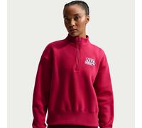 Nike Parte de arriba de ajuste oversize con cremallera de 1/4 de tejido Fleece - Mujer - Rojo S (EU 36-38)