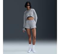 Nike Phoenix Fleece Pantalón corto de talle medio de 5 cm - Mujer - Gris S (EU 36-38)