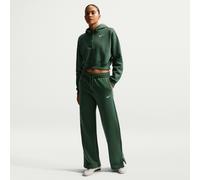 Nike Phoenix Fleece Pantalón de talle alto y pernera ancha - Mujer - Verde S (EU 36-38)
