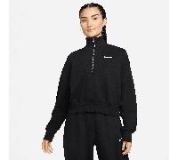 NIKE DQ5767-010 W NSW PHNX FLC QZ Crop Sweatshirt Women's Black/Sail XL-S