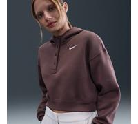 Nike Phoenix Fleece Sudadera corta oversize con capucha de estilo Henley - Mujer - Morado L (EU 44-46)