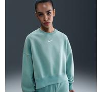 Nike Phoenix Fleece Sudadera de chándal de cuello redondo extraoversize - Mujer - Verde M (EU 40-42)