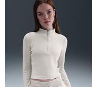 Nike Phoenix Plush Parte de arriba de manga larga de tejido Fleece con ajuste entallado y media cremallera - Mujer - Gris S (EU 36-38)