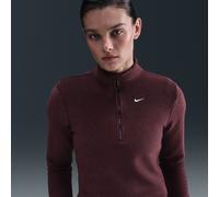 Nike Phoenix Plush Parte de arriba de manga larga de tejido Fleece con ajuste entallado y media cremallera - Mujer - Rojo XL (EU 48-50)