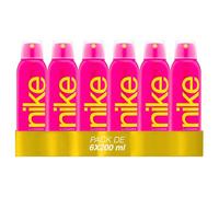 NIKE - Pink Pack de 6 x 200 ml, Desodorante Mujer Spray, Desodorante Antimanchas para Todo Tipo de Piel, 0% Sales de Aluminio, de Larga Duración, Fragancia Floral Afrutada