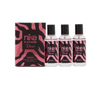 NIKE - Platinum Rosé Woman Pack 3 x 30 ml, Colonia Mujer, Perfume Formato Spray, Eau de Toilette Natural y Femenina, Aroma Frutal Amaderado, Fragancia Intensa y de Larga Duración