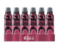 NIKE - Platinum Rosé Woman Pack de 6 x 200 ml, Desodorante Mujer Spray, Desodorante Antimanchas para Todo Tipo de Piel, 0% Sales de Aluminio, de Larga Duración, Fragancia Frutal Amaderada