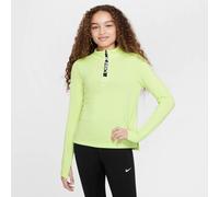 Nike Pro Camiseta De Manga Larga con Media Cremallera Dri-Fit - Niña, Lt Lemon Twist/White, FN9025-736, M