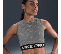 Nike Pro Dri-Fit HQ5683-010 HQ5683-010 - Camiseta sin Mangas con Estampado para Mujer, Color Negro y Blanco