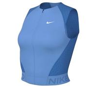 Nike Pro Dri-Fit IB8949-412 - Camiseta sin Mangas para Mujer, Color Azul y Blanco