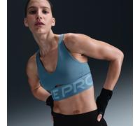 Nike Pro Indy Plunge Sujetador deportivo de sujeción media con almohadilla - Mujer - Azul M