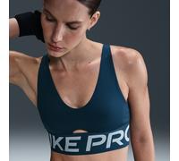 Nike Pro Indy Plunge Sujetador deportivo de sujeción media con almohadilla - Mujer - Azul M