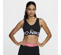 Nike Pro Indy Plunge Sujetador Deportivo De Sujeción Media con Almohadilla - Mujer, Black/White/White, HF7324-010, XL