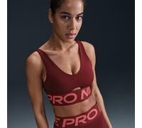 Nike Pro Indy Plunge Sujetador deportivo de sujeción media con almohadilla - Mujer - Rojo L
