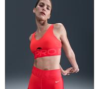Nike Pro Indy Plunge Sujetador deportivo de sujeción media con almohadilla - Mujer - Rojo L