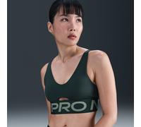 Nike Pro Indy Plunge Sujetador deportivo de sujeción media con almohadilla - Mujer - Verde L