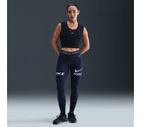 Nike Pro Leggings de 7/8 de talle medio con estampado y paneles de malla - Mujer - Azul XL (EU 48-50)