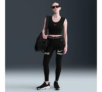 Nike Pro Leggings de 7/8 de talle medio con estampado y paneles de malla - Mujer - Negro M (EU 40-42)