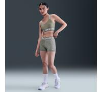 Nike Pro Mallas cortas de talle medio con estampado de 8 cm - Mujer - Verde L (EU 44-46)