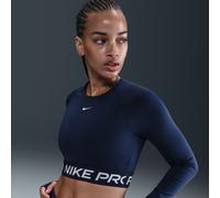 Nike Pro Parte de arriba corta de manga larga Dri-FIT - Mujer - Azul XXL (EU 52-54)