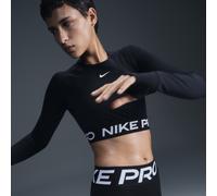 Camiseta de manga larga para mujer Nike Pro 365 Dri-Fit Cropped Long-Sleeve Top - black/white M