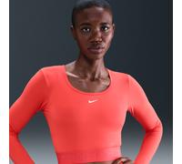 Nike Pro Parte de arriba corta de manga larga Dri-FIT - Mujer - Rojo XL (EU 48-50)