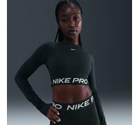 Nike Pro Parte de arriba corta de manga larga Dri-FIT - Mujer - Verde L (EU 44-46)